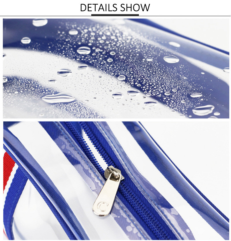 Custom Logo Waterproof Transparent PVC Cosmetic Bag