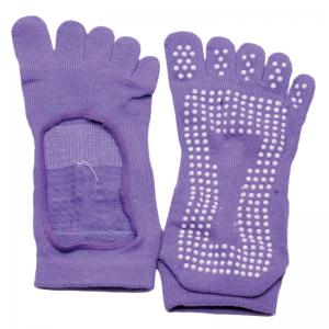 Wholesale Cotton Knitted Anti Slip Yoga Socks Gymnastics Dot 5 Toe Yoga Grip Socks from china suppliers