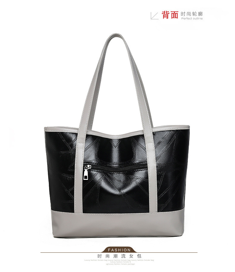 Women Oem Fashion Leather Handbags Oversize Green Black