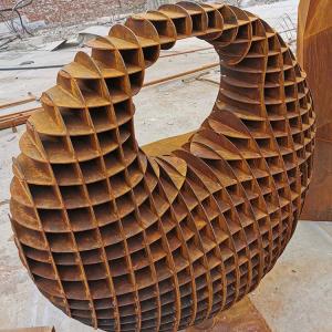Wholesale Corten Steel Large Metal Garden Sculptures With Three Dimensional Orb Shape from china suppliers
