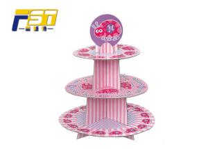 Wholesale Eye Catching 3 Tier Cake Stand Cardboard High Durability Multi - Color For Wedding Party from china suppliers