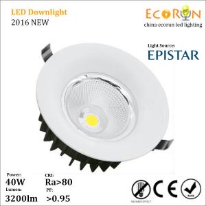 Wholesale 6 inch round 30w 40w cob led light downlight beam angle 40 round downlight ce rohs from china suppliers