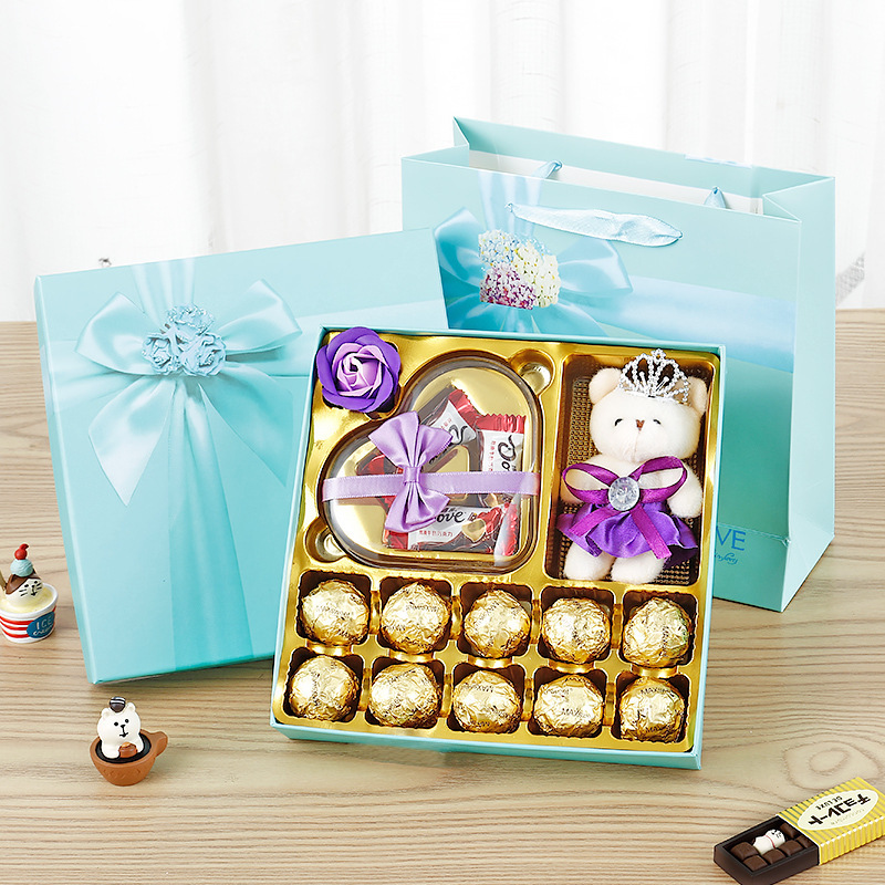 Custom Chocolate Gift Box with Inset Birthday Wedding CDandy Cookie Paper Packaging