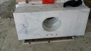 China Guangxi White Marble Vanity Top,China Carrara White Marble Counter Tops,White Bathroom Top,Marble Kitchen Vanity Top on sale