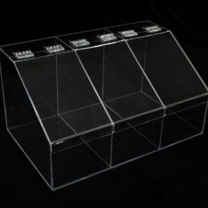 Wholesale Clear Slatwall Acrylic Candy Display W/ 3 Boxes Perspex Bins with Dividers from china suppliers