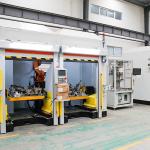 Robotic mig welding machine system for truck driving cab chassis manufacturing