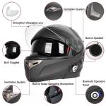 Safe Full Face Bluetooth Motorcycle Smart Electric Car Bike Helmet Earphones
