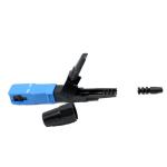 Field Install SC UPC Fiber Optic Quick Connector Single Mode 60mm Blue For FTTH