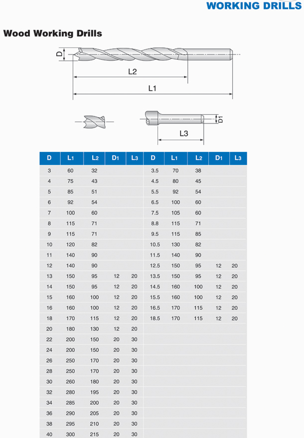 HSS drill bits (Wood working Drill)