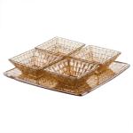 High Quality Gold Spraying 33*2.1cm Glass Charger Plate for Dinnerware