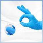 Blue Strong Resilient Disposable Nitrile Gloves For Demanding Applications