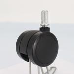 11x21mm Insert Stem Chair Casters Soft Wheel Black Double Wheel Casters For