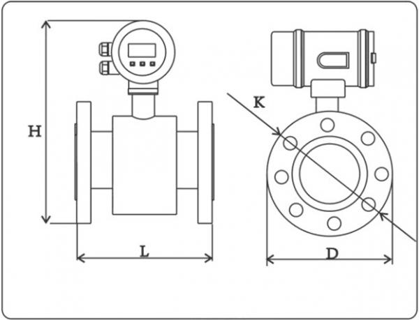 Ip65 Water Flow Meter Electromagnetic Dn25 - Dn300 With Flanges Port Connection