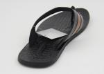 Breathable Mens Leather Slippers Comfortable Black Flip Flop Slippers For Home