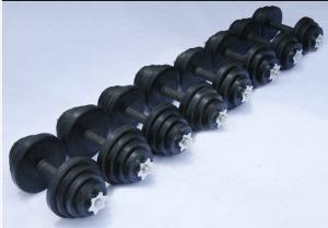 Wholesale top sell black cast iron rubber coated cheap dumbbells for sales from china suppliers