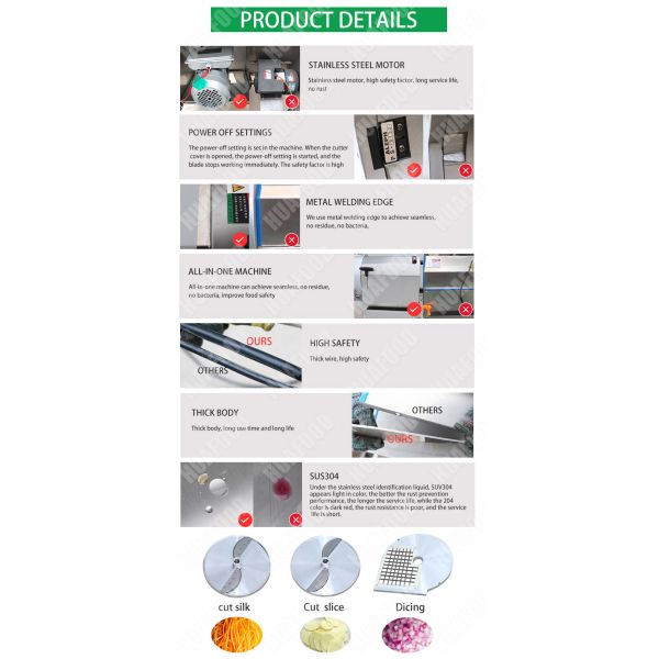 Automatic Food Processing 300-1000KG/H Restaurant Electric Vegetable Onion Cutter Mchine