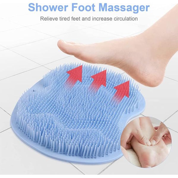 Nontoxic Anti Slip Silicone Foot Brush Odorless Silicone Shower Foot Scrubber