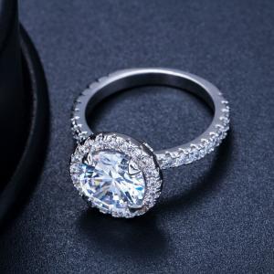 Wholesale 925 Sterling Silver Princess Ring Round Sparkling Ring Love Heart CZ Rings for Women Engagement Jewelry Anniversary from china suppliers