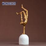 Small Indoor Abstract Metal Art Extreme Sports Figurine Copper Sculpture