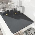 Non Slip Water Resistant Blue Rectangle Polyester Kitchen Counter Top Mats for
