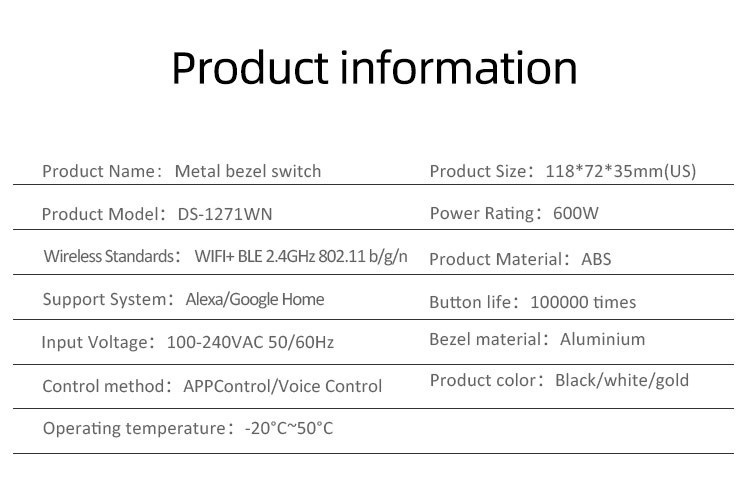 Smart Home Tuya Smart Wifi Switch For Us Standard 3 Gang Metal Bezel App Remote Schedule Voice Control