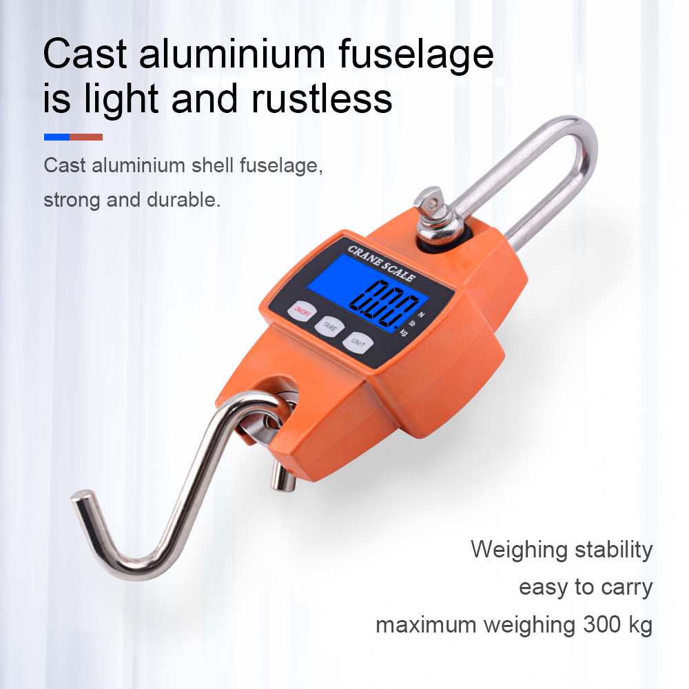 20 Pieces 300kg / 50g Digital LCD Smart Electronic Hook Scale Professional Waterproof Detachable Hook Industrial Scale Hanging