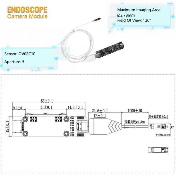 3.9mm Endoscope Camera Module