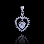 925 Silver Cubic Zirconia Pendant / White Gemstone Butterfly Shape Pendant