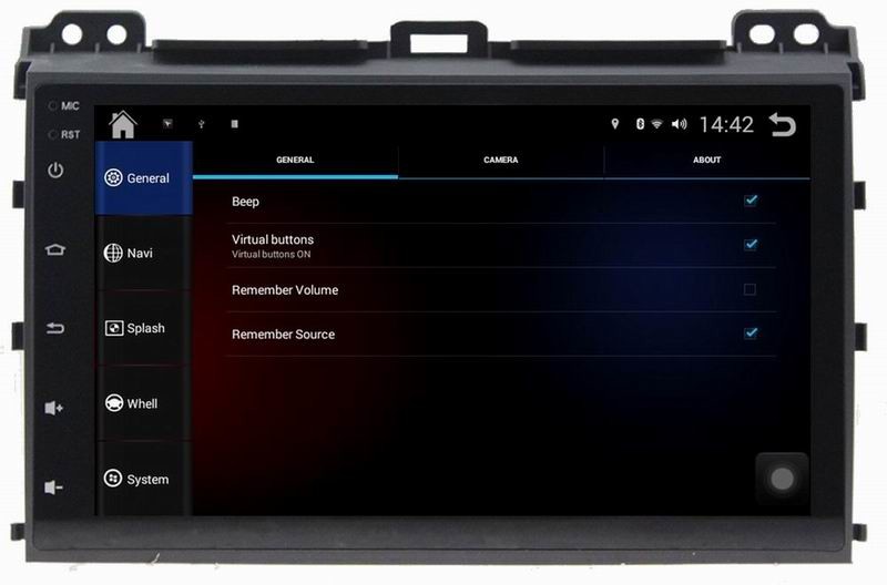 Ouchuangbo car navigation radio dvd for Toyota Prado 2008 with bluetooth USB big screen android 4.4 system