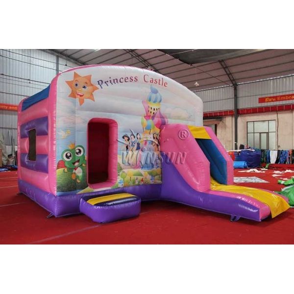 Plastic Soft Inflatable Jump House / Kids Bounce House With Air Blower