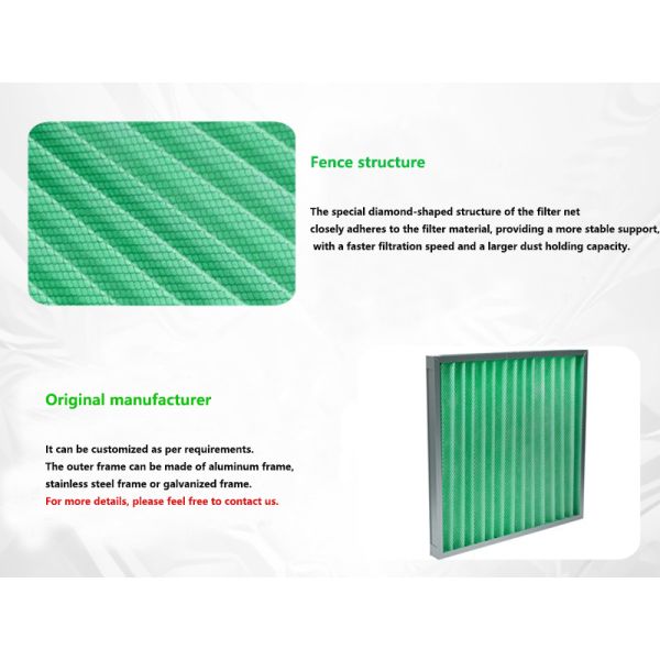 Primary Air Filter , Standard Pleated Air Filters Size Customized