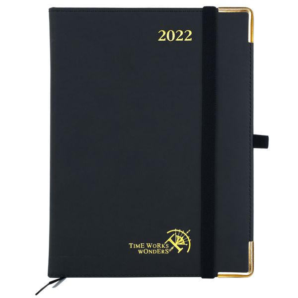 OEM ODM Vertical Hourly Planner 2023 2024 PU Vegan Leather Cover