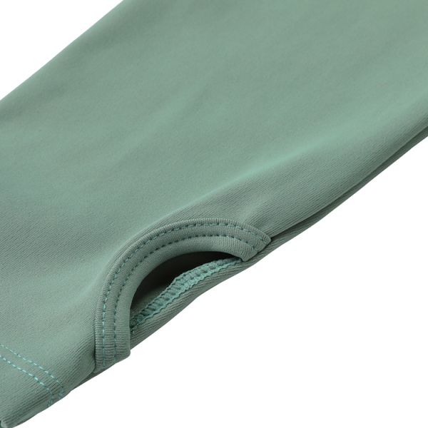 Long Sleeves Sports Crop Top with Thumb Holes in Polyester/Spandex Fabric by HEXIN