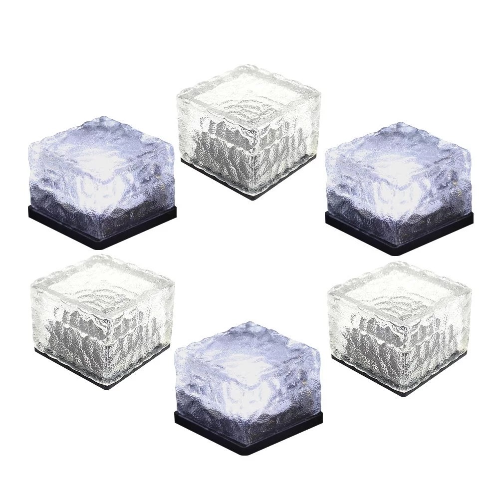 Environmental Friendly Solar Powered LED Ground Lights Creative Cube Rock Stone Shape