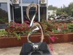 Polished Mirror Stainless Steel Sculpture , 0.8m Height Hotel Interior Sculpture