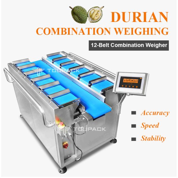Frozen Dried Durian Dried Mangoes Fruit Multihead Weigher Combination Equipment Manual Belt Type