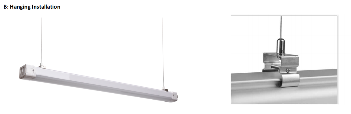120 Deg IP66 Waterproof LED Triproof Light ik08 With Emergency Sensor For Outdoor Warehouse