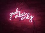 Realwell Pink Good Vibes Only Neon Sign Wall Decor for Room Bar Shop Restaurant