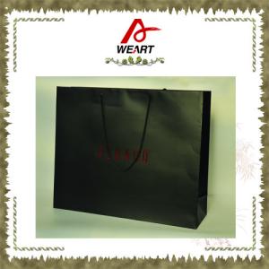 Wholesale Black Glossy / Matte Lamiantion Custom Paper Shopping Bags With Cotton Handle from china suppliers