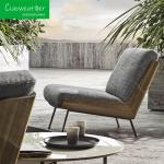 Customized Color Single Three-Piece Teak Sofa for Outdoor Balcony Leisure Garden