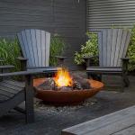 Patio Outdoor Garden Corten Steel Fire Bowl Pit Large Rust Heavy Wood Burning