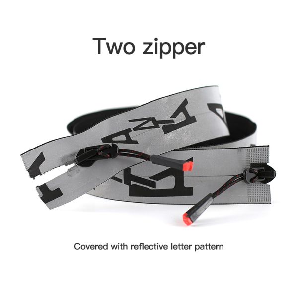 Long Chain Zipper Open End Atuo Lock Customized with Logo Zip Binder for Down Jacket Reflective Zipper