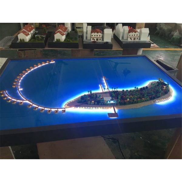 Miniature Villa 3D Model Refined Handmade Technic With Lighting System