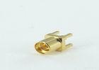 Gold Plated MMCX RF Coaxial Connectors , Straight Edge Mount Jack Female