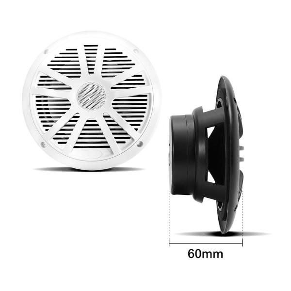 White 6.5 inch 2 Way Boat Stereo Speaker 120W Output Power for Marine Boats ATV
