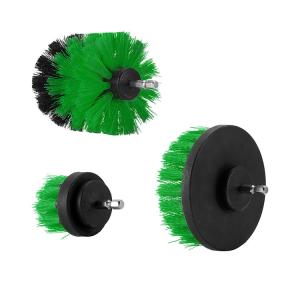Wholesale 3 Piece Scrub Brush Drill Attachment Kit Green Cleaning Hard Drill Cleaning Brush from china suppliers