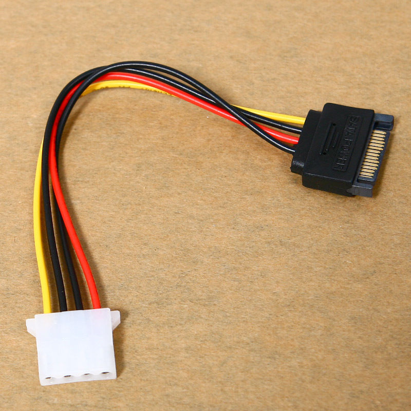HOT ST 15-pin Male Power Cable to Molex IDE 4-pin Female Power Drive Adapter