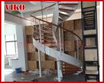 Spiral Staircase VH13S Spiral Stainless Steel Stair Tread Beech Curved Glass