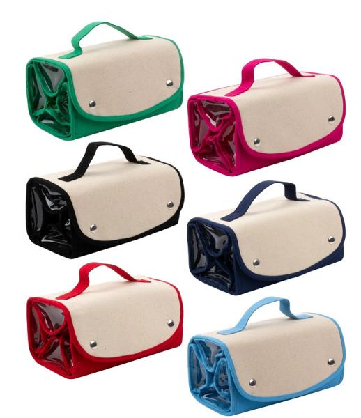 canvas roll up cosmetic travel cosmetic holder roomy interior holderCanvas Roll
