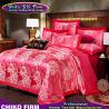 Buy cheap 100% Cotton King Size Rose Red Jacquard Luxury Wedding Bedding Sets from wholesalers